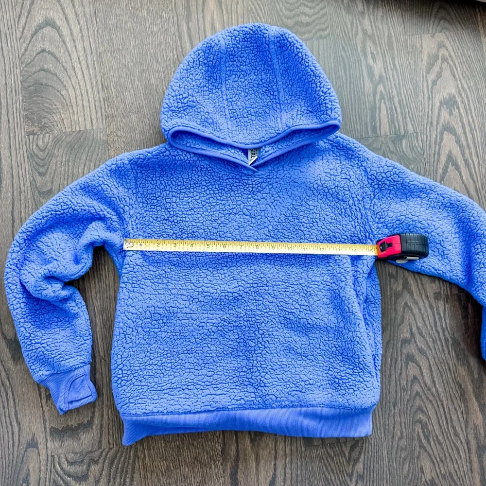 Athleta Girl So Snug Sherpa Hoodie size M (8-10) blue / purple / periwinkle - Picture 3 of 6